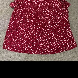Red with White hearts short sleeve shirt.